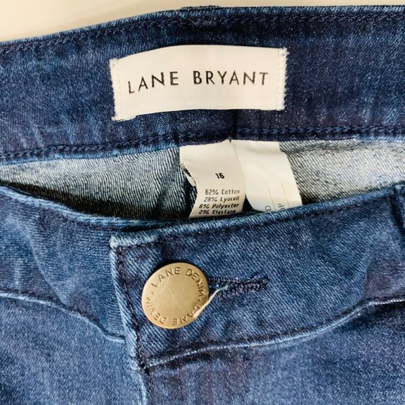 Lane Bryant Womens Cropped Jeans Size 16 Blue Mid Rise Wide Leg Flex Magic Waist - Picture 4 of 12